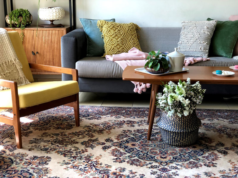 סלון עם טקסטיל