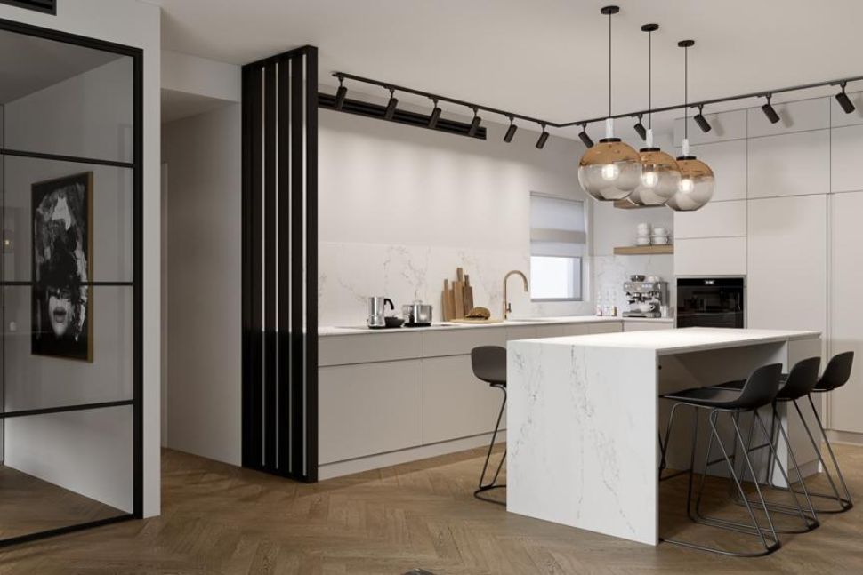 מטבח מודרני לבן