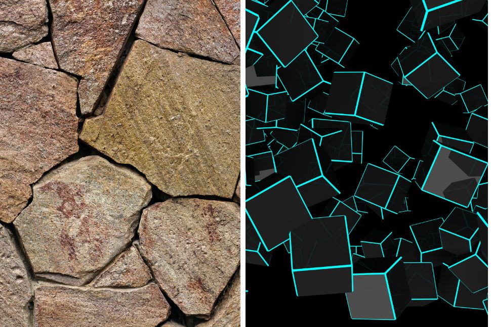 קנבה טפט תלת ממד ואבנים