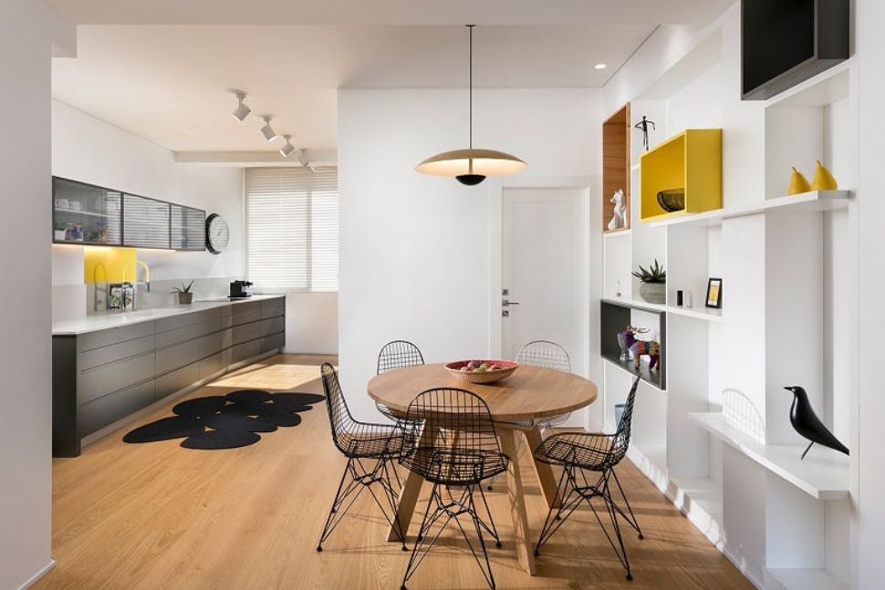 פינת אוכל ספרייה מעוצבת