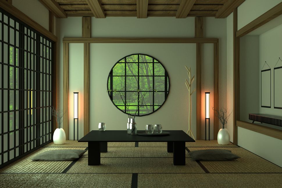 עיצוב יפני בסלון