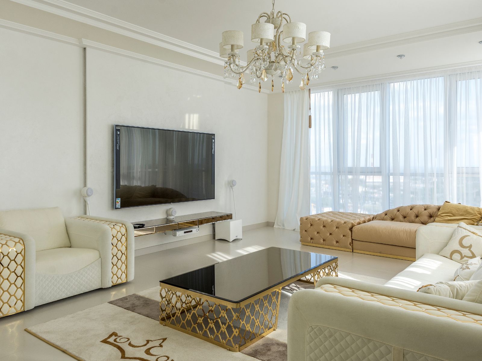 סלון בסגנון עיצוב קלאסי