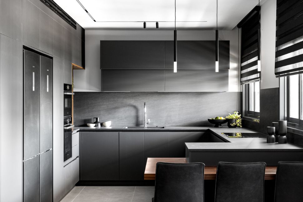 מטבח מודרני אפור