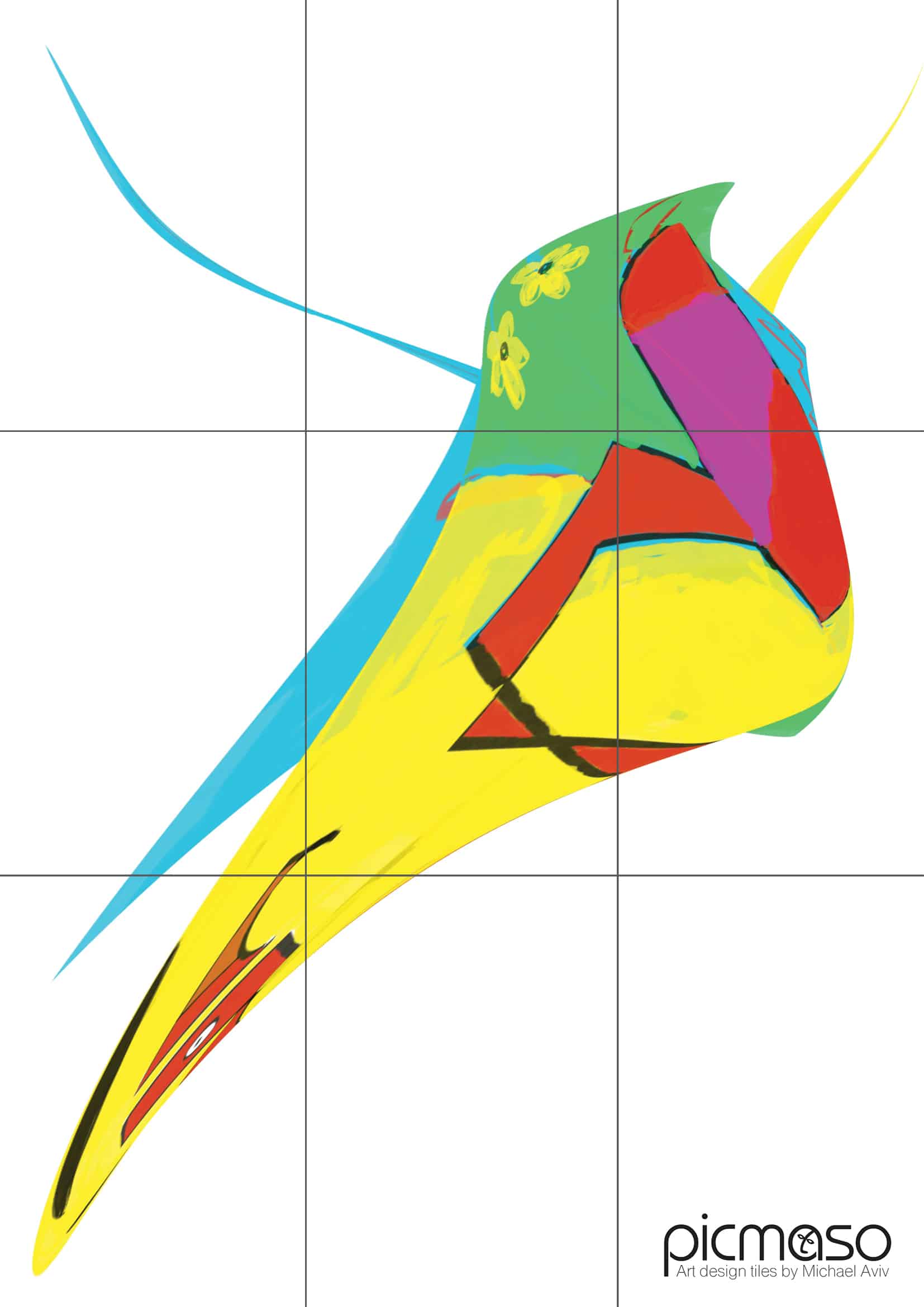 קיר מעורר חושים: אנרגיה חדשה עם האריחים המצוירים של מייקל אביב
