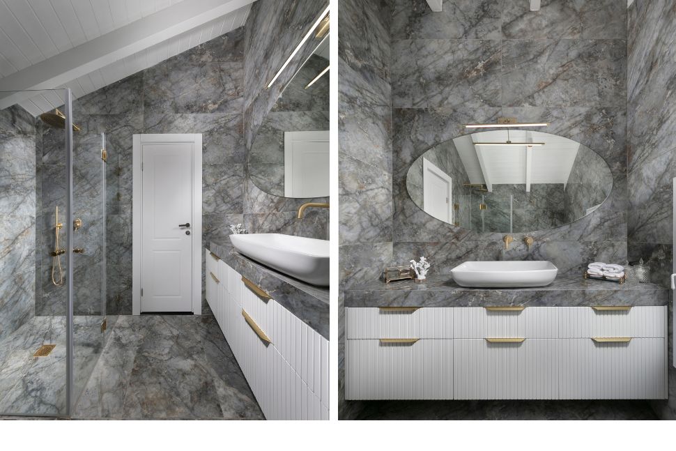 חיפוי קיר שיש בחדר רחצה