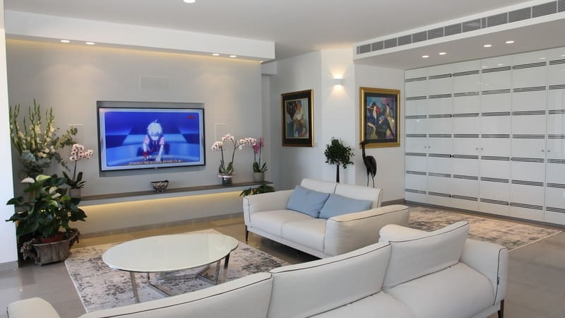 סלון לבן עור