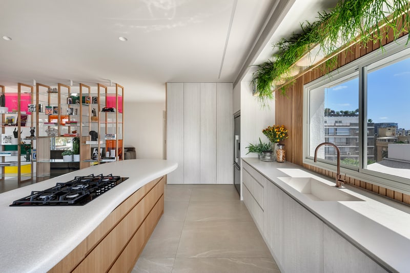 מטבח עם צמחיה