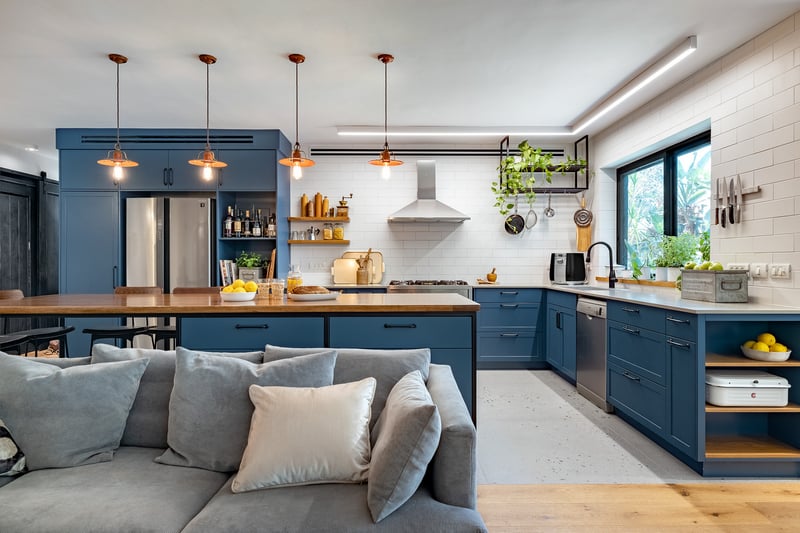 מטבח כחול תעשייתי