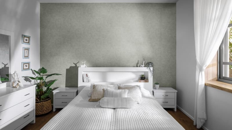 עיצוב חדר שינה ירוק בהיר