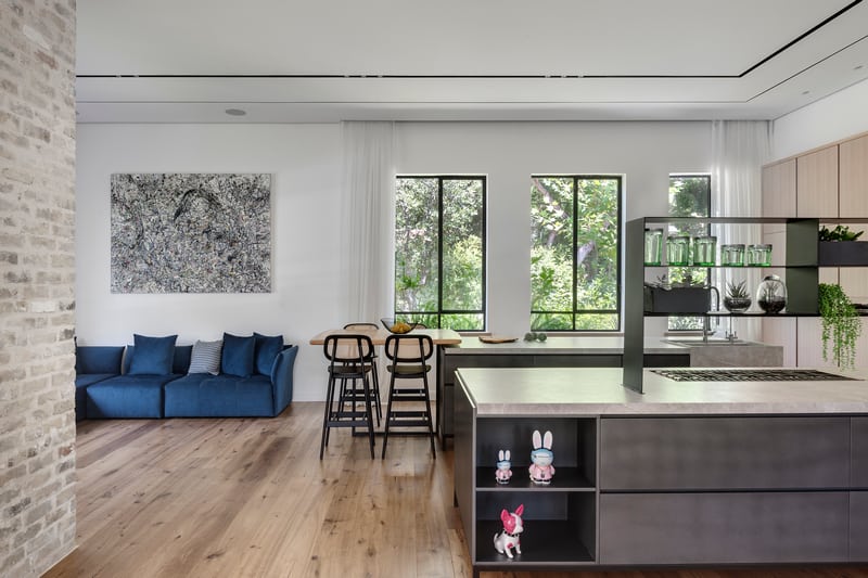 מטבח וסלון בסגנון כפרי