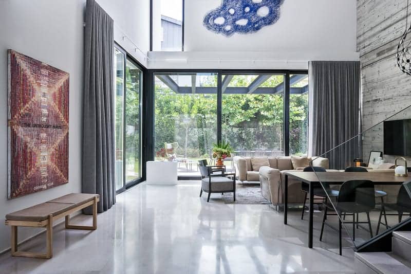 סלון ופינת אוכל בסגנון מודרני