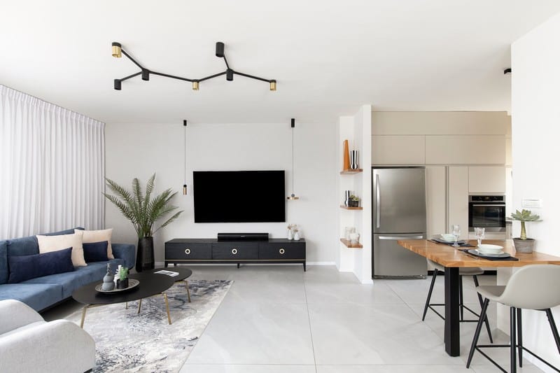 סלון מטבח בסגנון מודרני סלון מטבח בסגנון מודרני