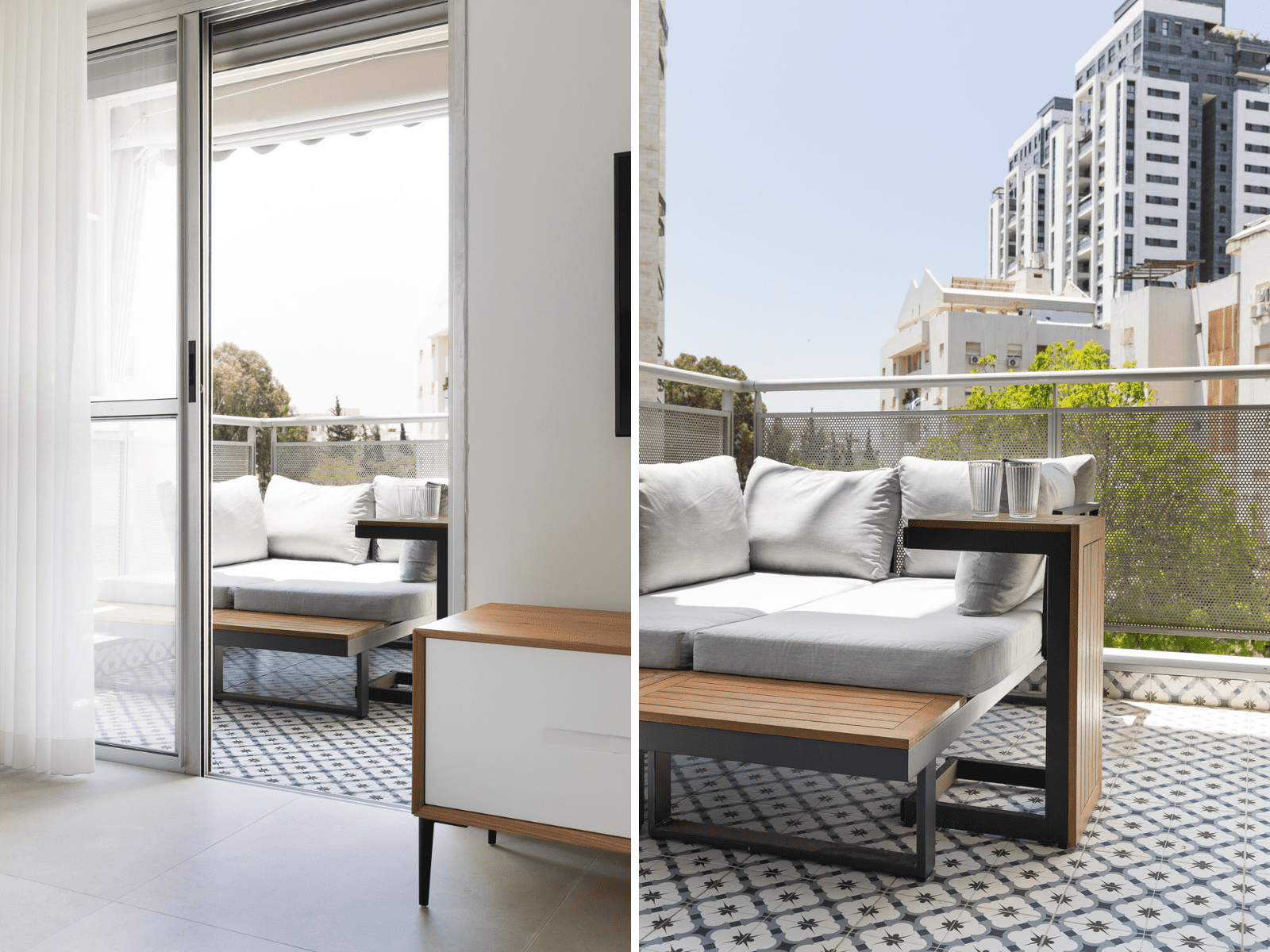 מרפסת משודרגת עם רצפה מצוירת