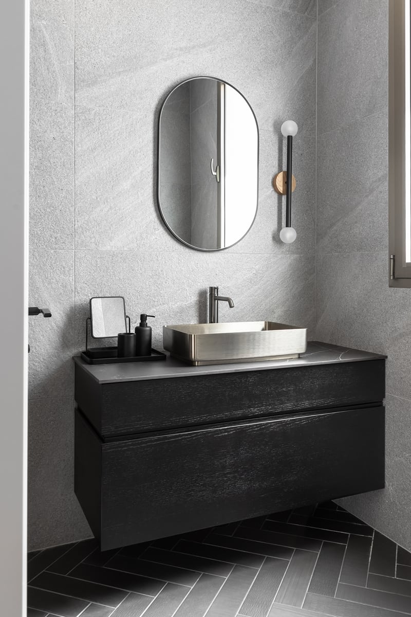 שידת כיור שחורה