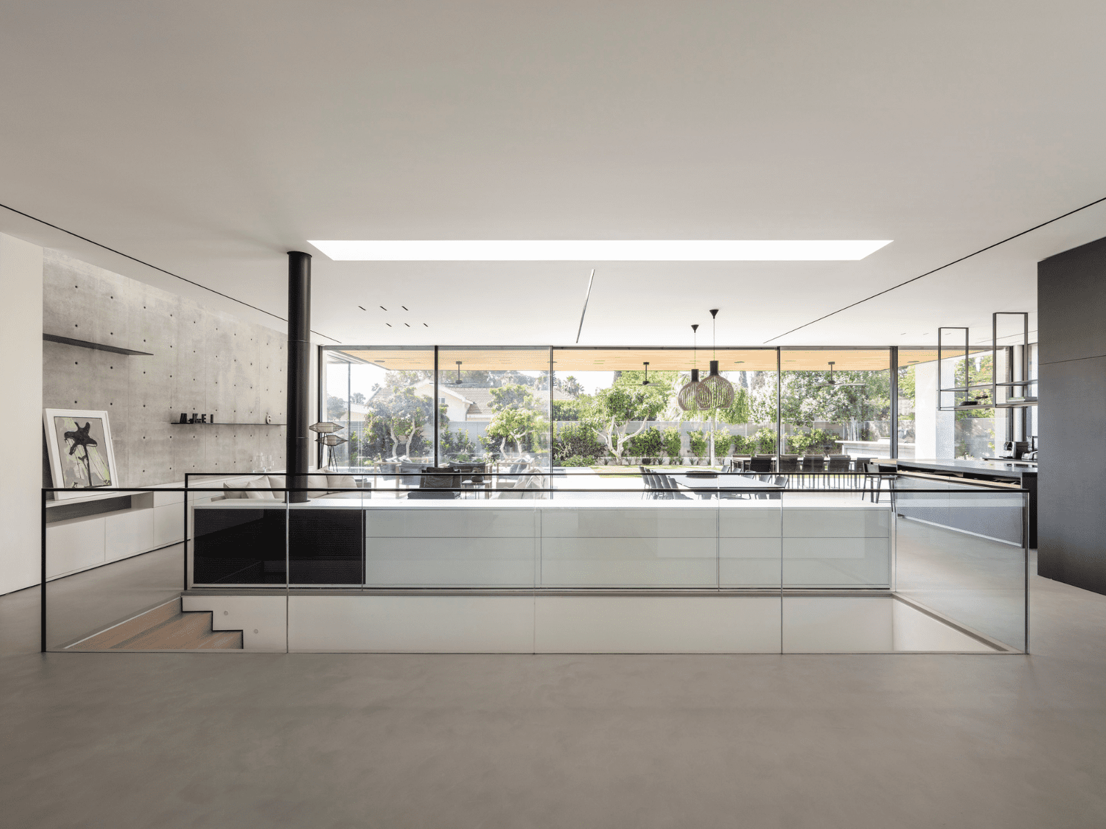 קיר בטון בסלון