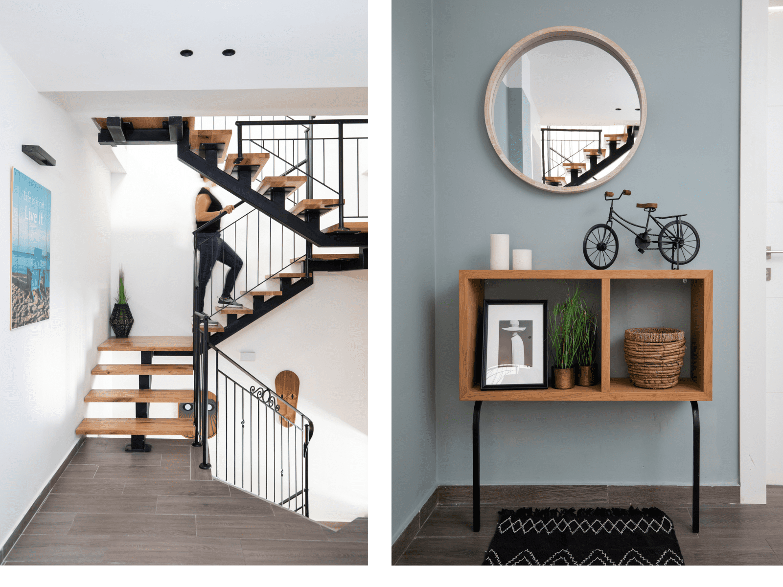 מבואה לחדרי הילדים ומדרגות לעליית הגג-הבית הישן