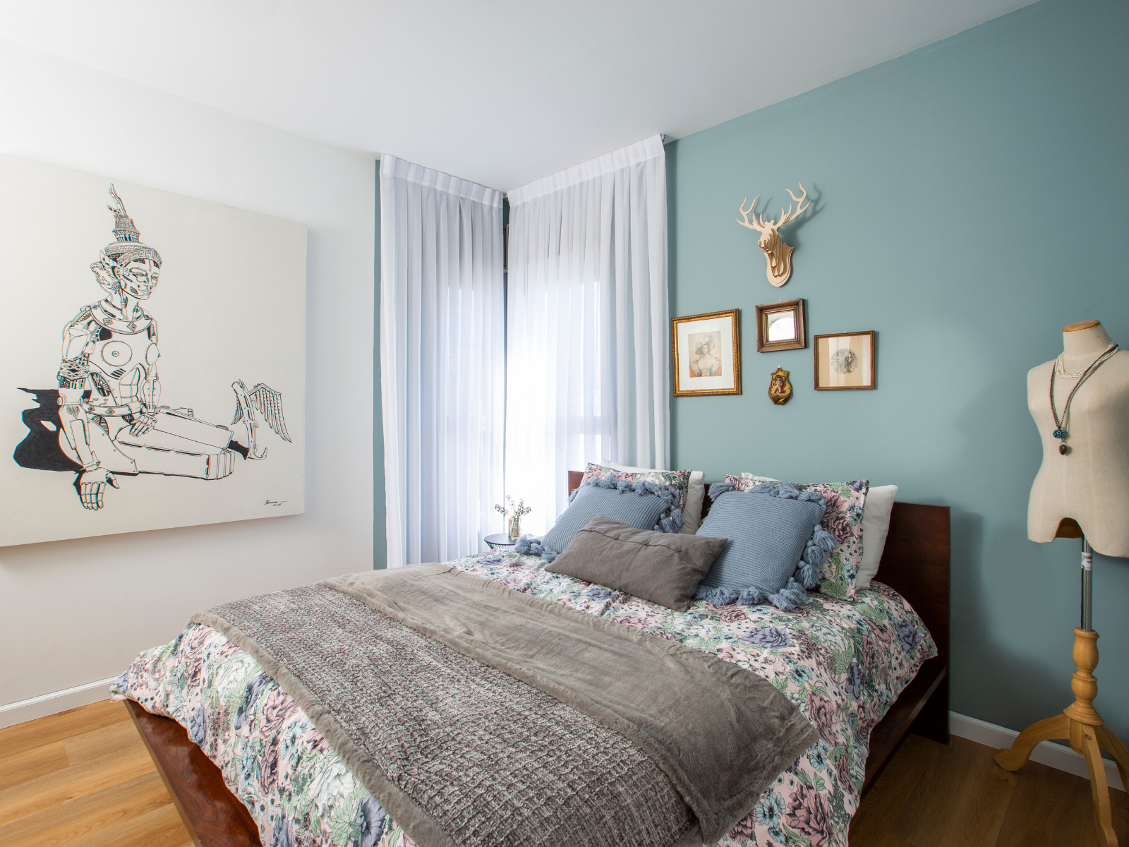 חדר שינה בסגנון אקלקטי