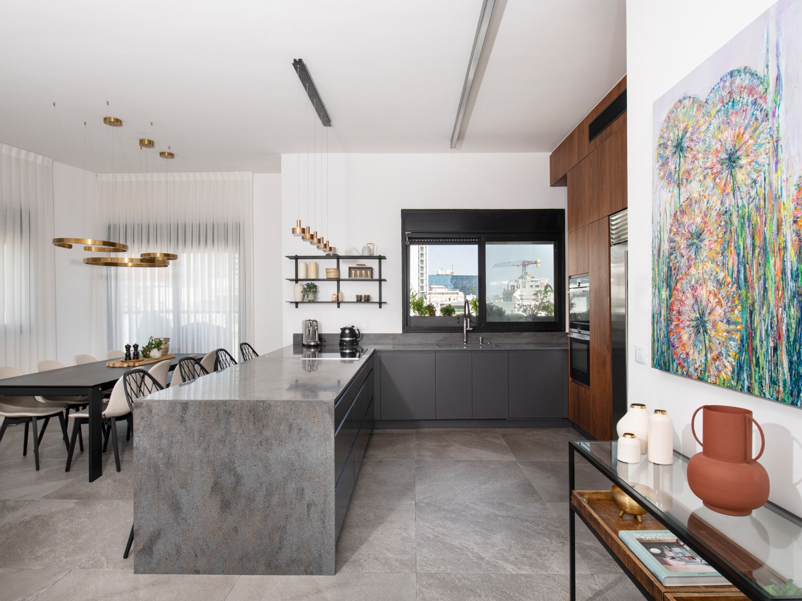 מטבח מודרני אפור