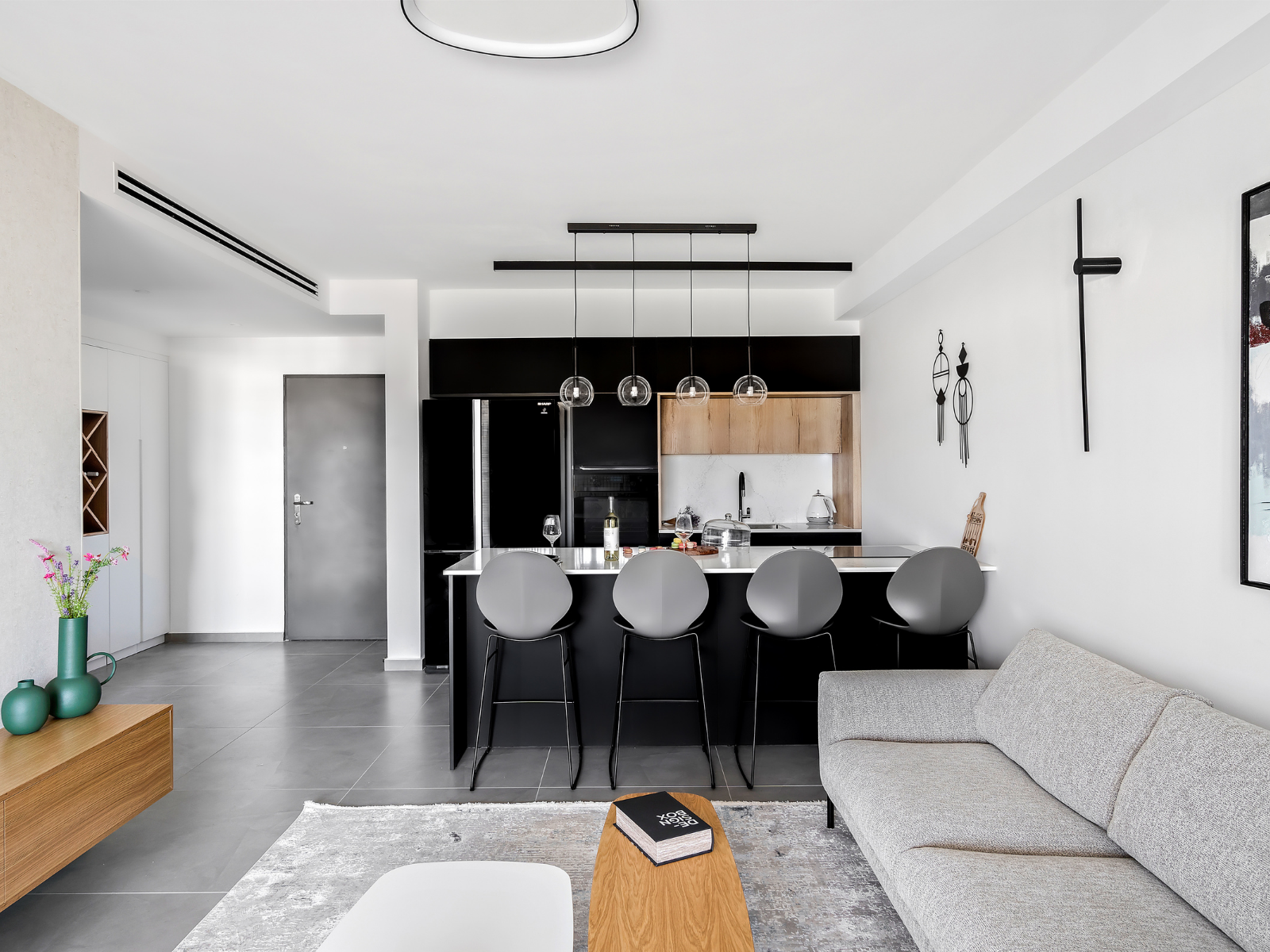 מטבח מודרני שחור