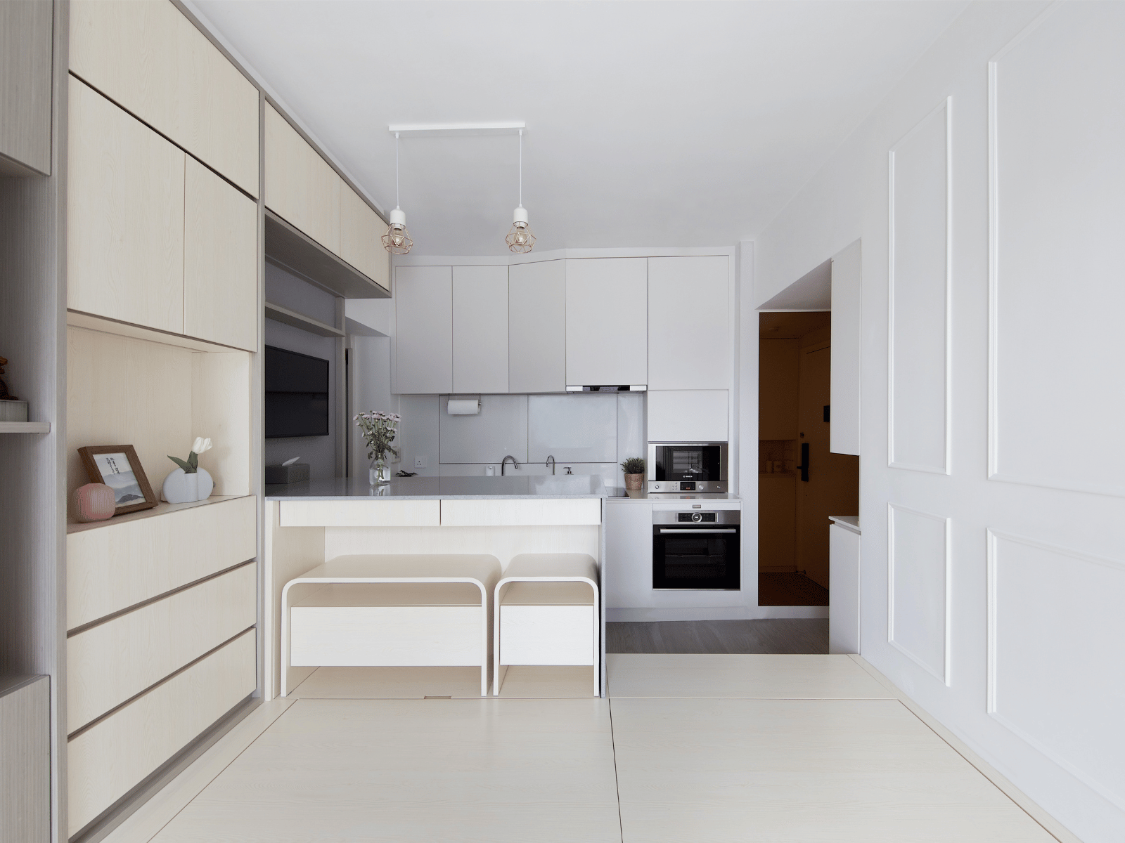 מטבח קטן ולבן