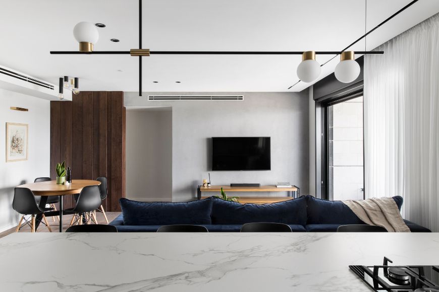 פינת טלויזיה, פינת אוכל, עיצוב: הילה קסיס