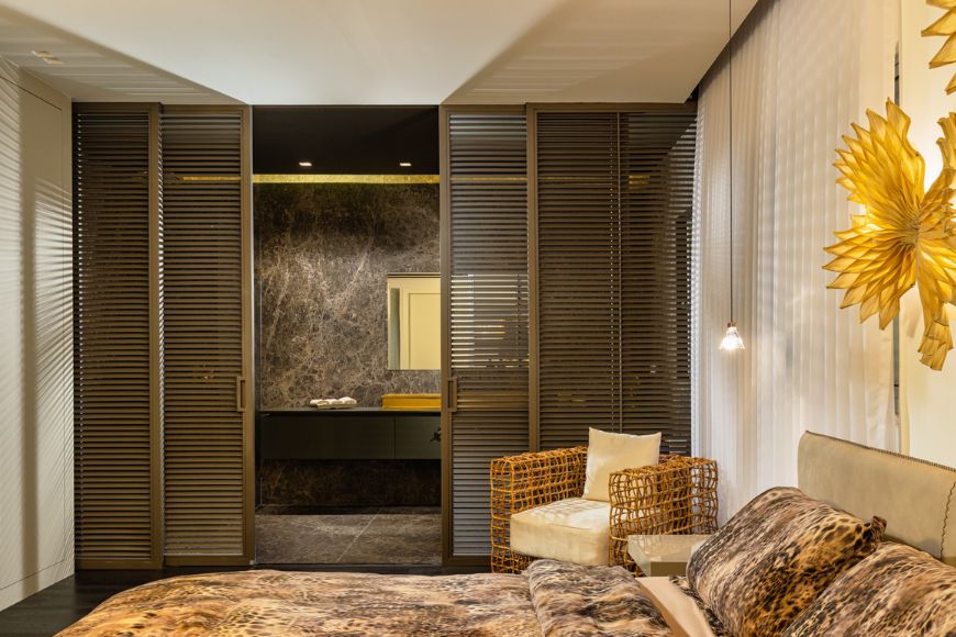 חדר שינה יוקרתי, עיצוב: רותם פורטל, צילום: מקס מורון