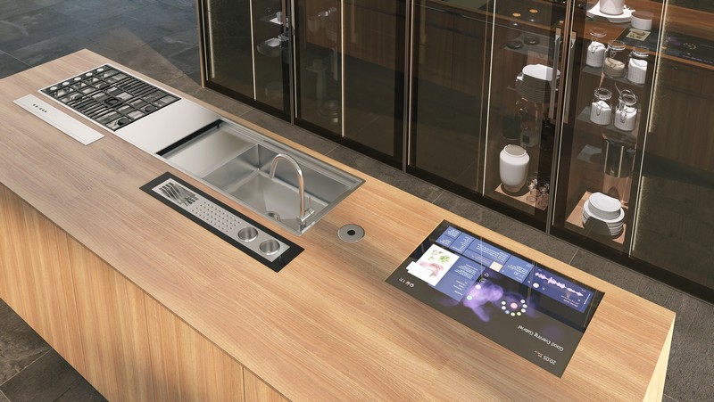 אי במטבח עם מחשב מובנה