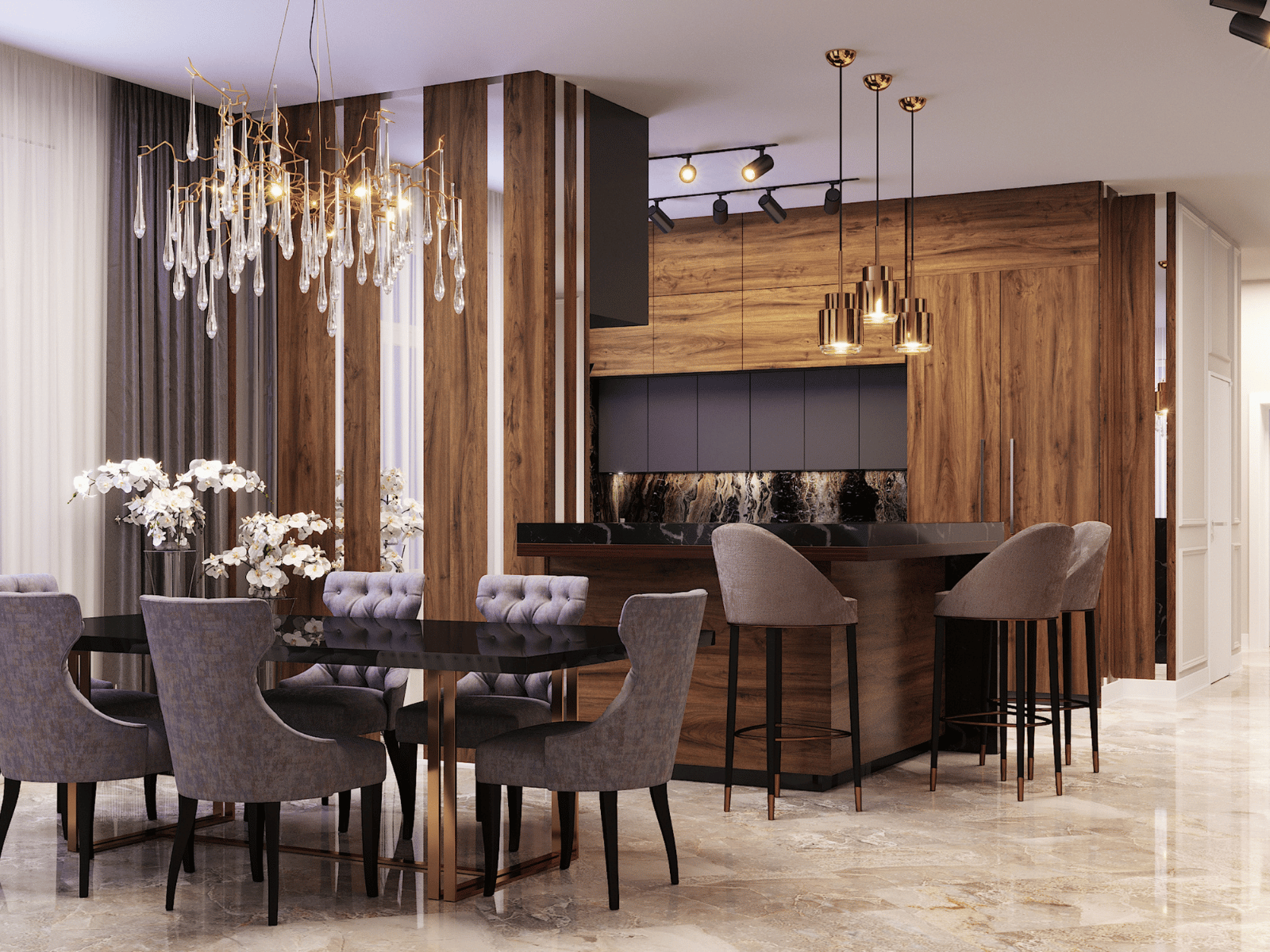 פינת אוכל בסגנון אירופאי