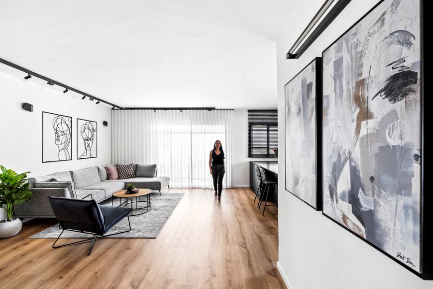 סלון מודרני, עיצוב: עינת אביב