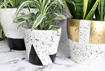 DIY: כלי קרמיקה לעציצים בשיק שחור לבן