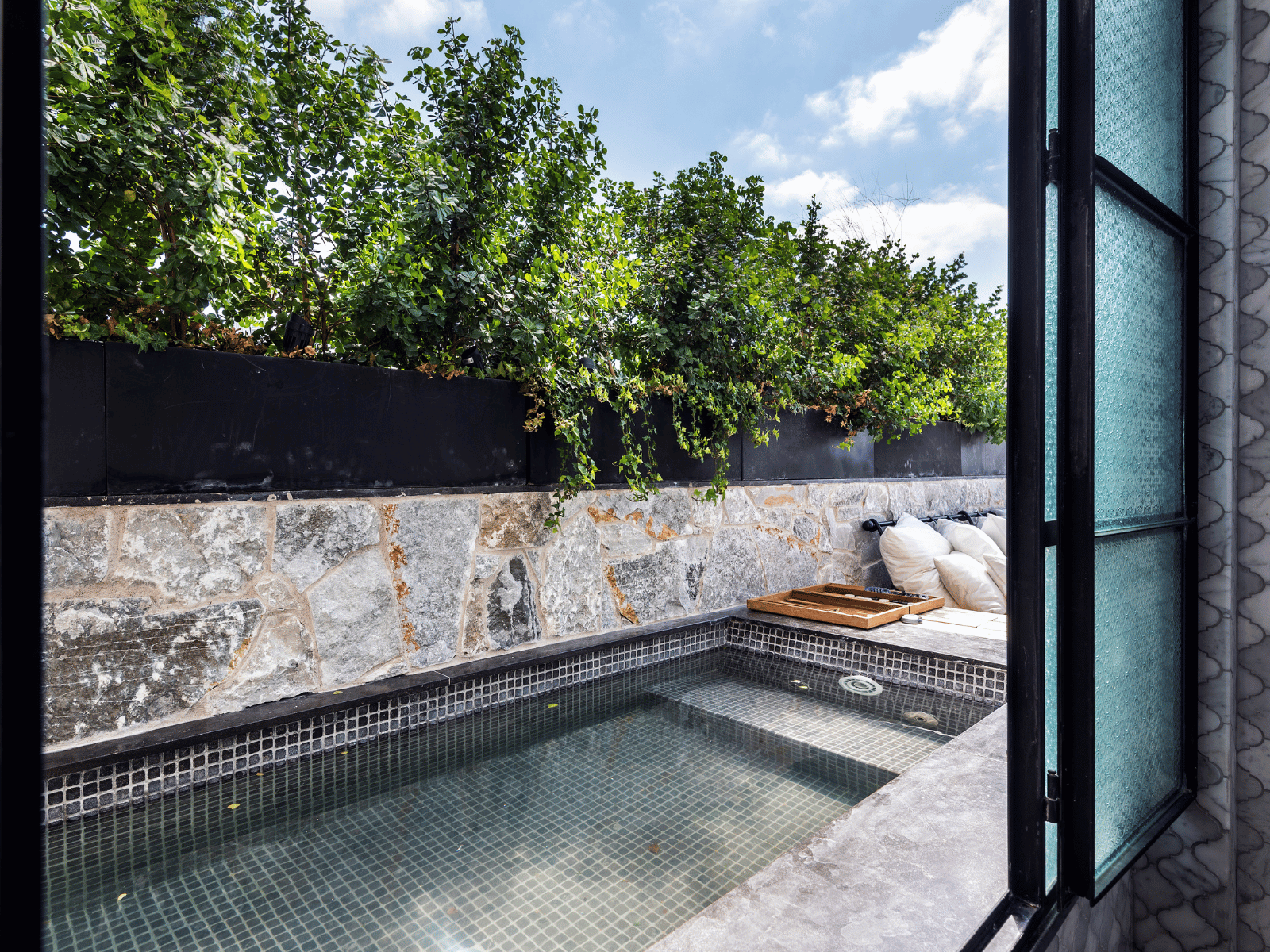 בריכה על הגג