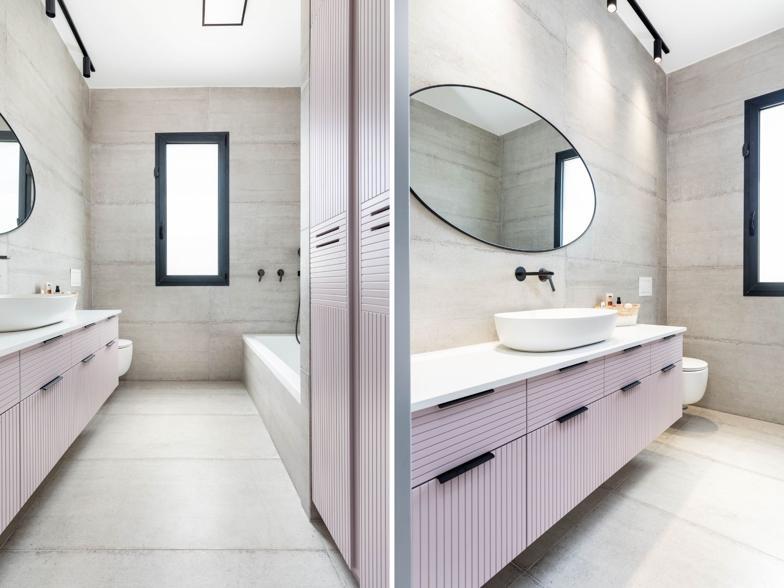 חדר רחצה ורוד