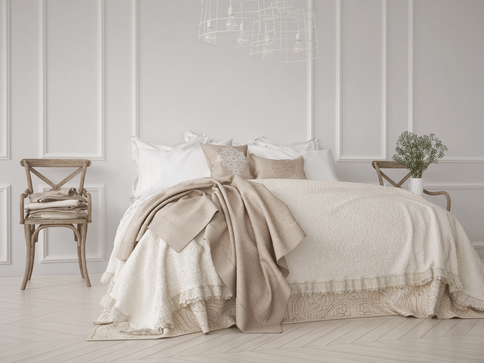 עיצוב מיטה זוגית מחומרים טיבעים