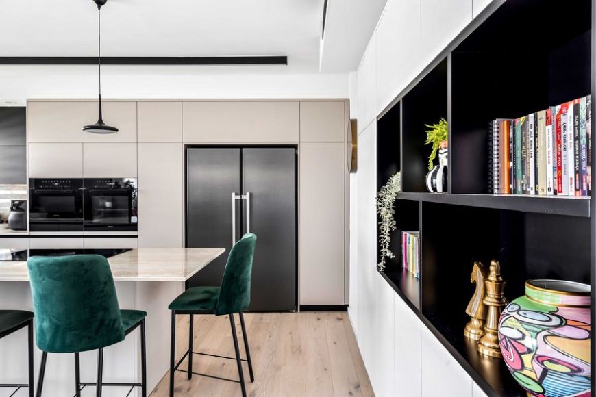 אי במטבח, ספריה, עיצוב: שרון דוד, צילום: מאור מויאל