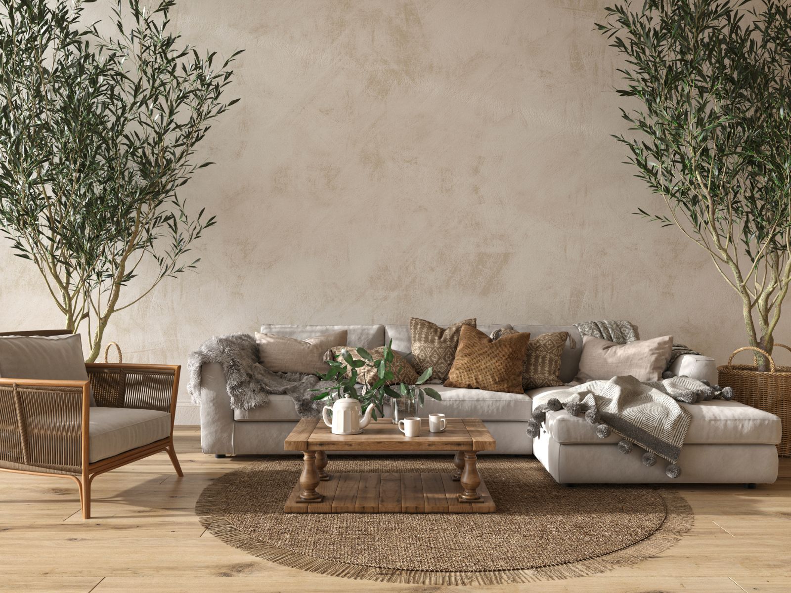 סלון בסגנון בוהמי כפרי