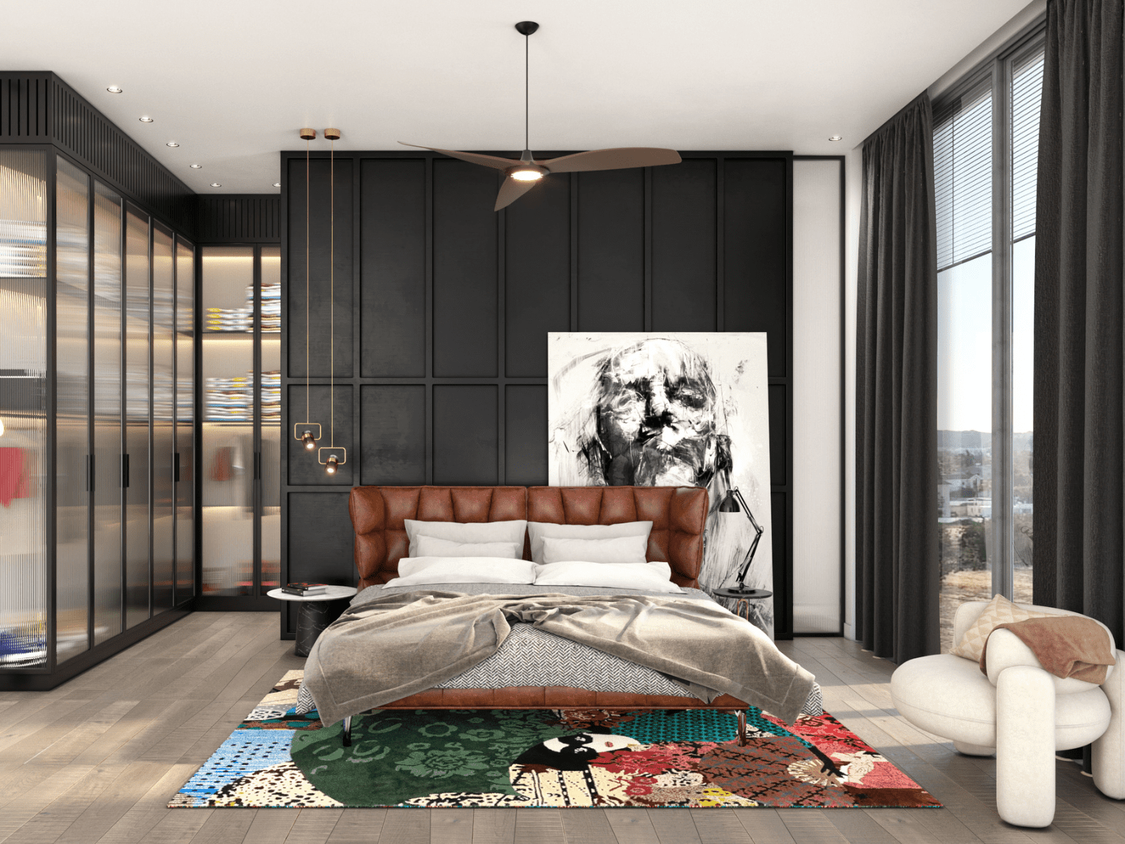 חדר שינה אורבני יוקרתי