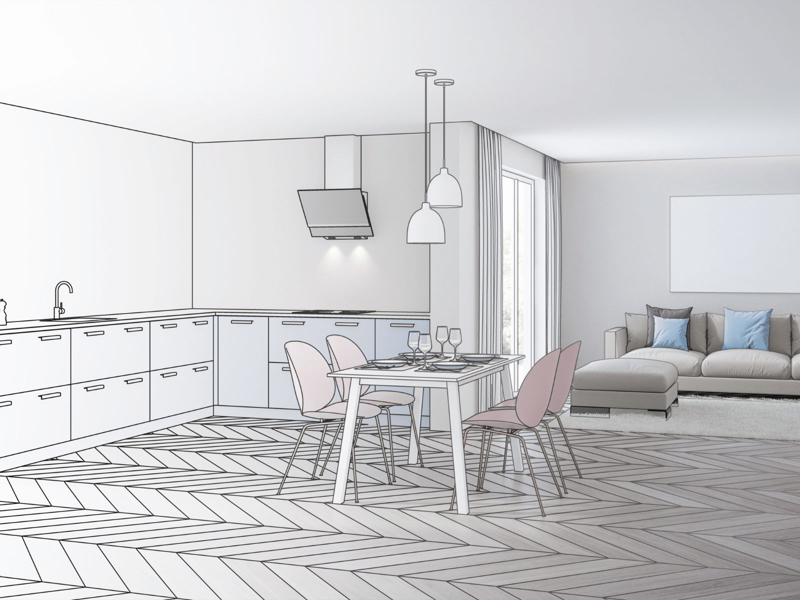 הדמיה חדר אוכל הדמיה חדר אוכל