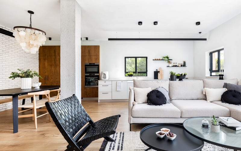 סלון ען מבט למטבח