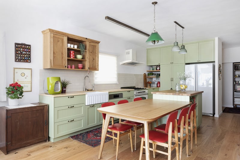 מטבח ופנת אוכל בעיצוב כפרי