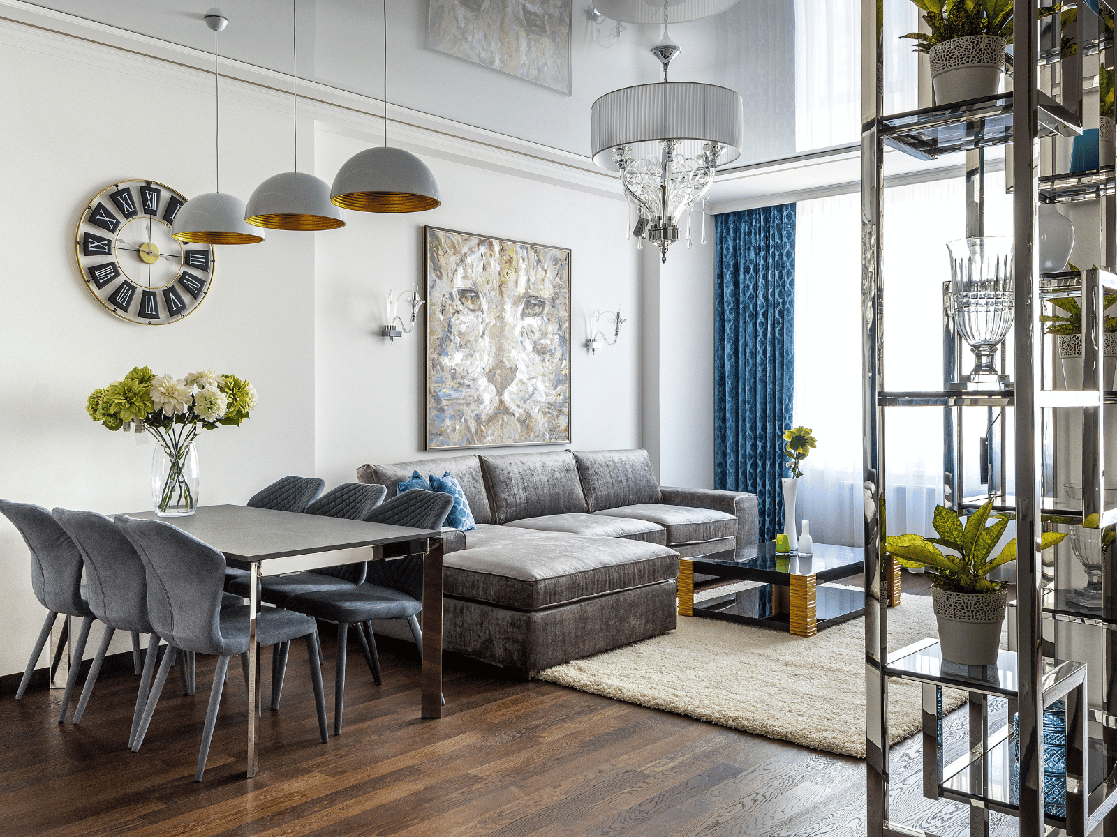 סלון מטבח מחוברים