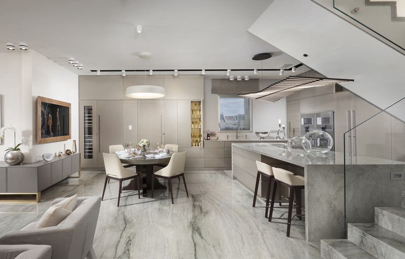 חלל בית בעיצוב מודרני נקי