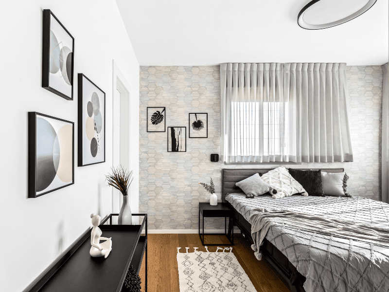 חדר שינה אפור