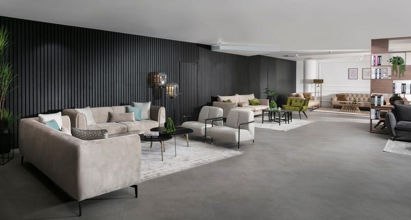 תצוגה של סלונים מודרניים