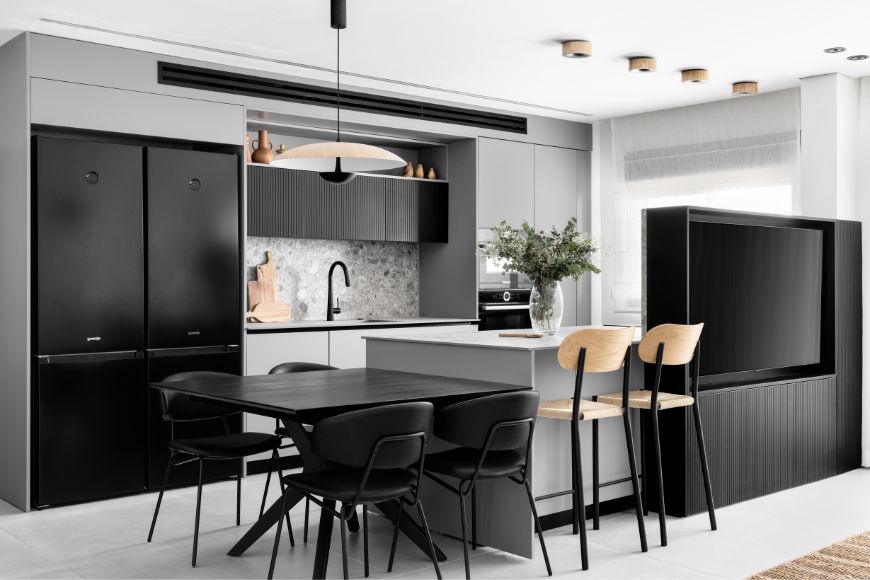 מטבח שחור, עיצוב: איריס סוכר, צילום: אורן עמוס