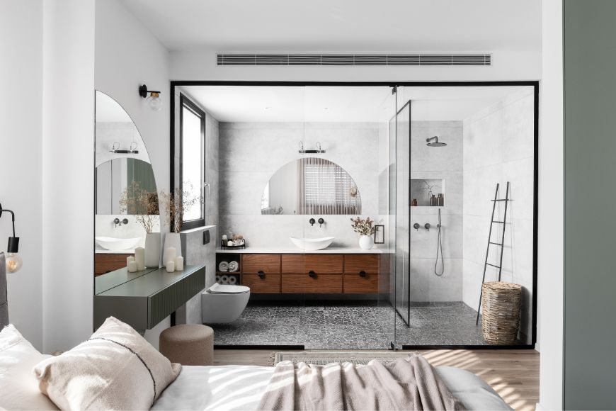 חדר רחצה שקוף, עיצוב: איריס סוכר, צילום: אורן עמוס