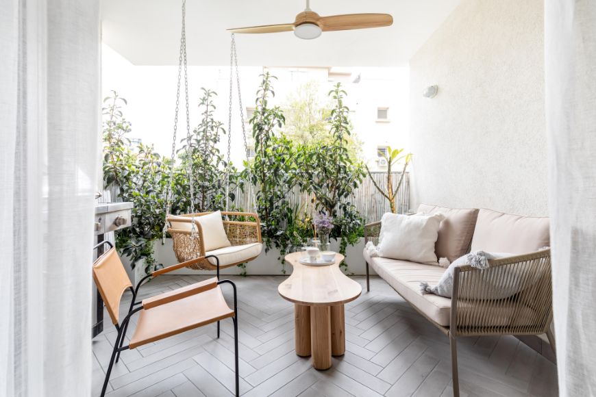 מרפסת מעוצבת, עיצוב: בטי יעקובסון, צילום: אורית ארנון