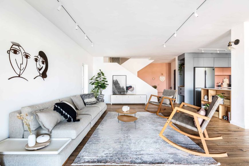 סלון, כסא נדנדה, עיצוב: בטי יעקובסון, צילום: אורית ארנון