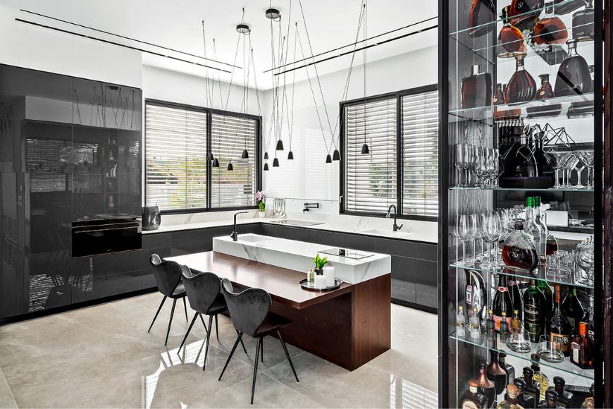 מטבח מעוצב, עיצוב: שרי מיכלוביץ, צילום: אייל גוטמן