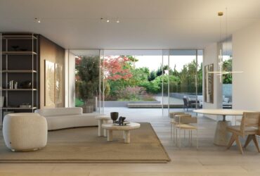 שני טרנדים באחד: בסגנון עיצוב מינימליסטי ובחיבור פנים הבית לחוץ