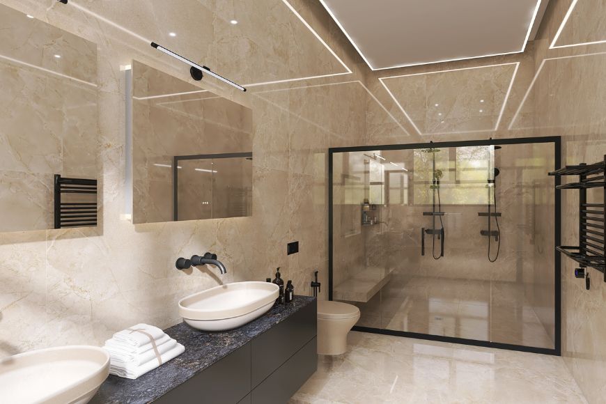 חדר רחצה רחב, עיצוב: אמילי ריבק, צילום: אמילי ריבק וחן אליהו